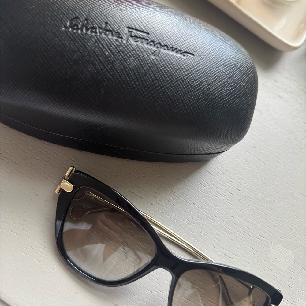 Salvatore Ferragamo Black Gradient Sunglasses